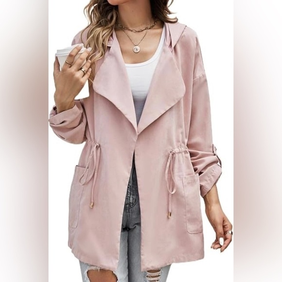 Cupshe Pink Hooded Windbreaker Size M - Picture 6 of 6